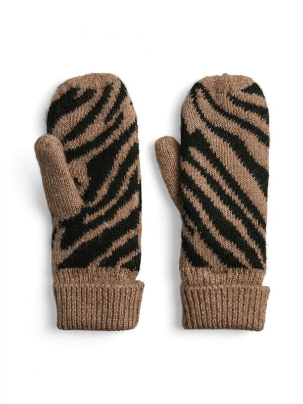 Pieces - pcNaima Mittens Mörkbeige One Size