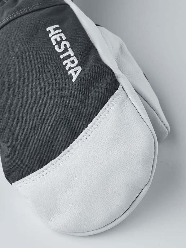 HESTRA ARMY LEATHER HELI SKI JR MITT Grey/Offwhite
