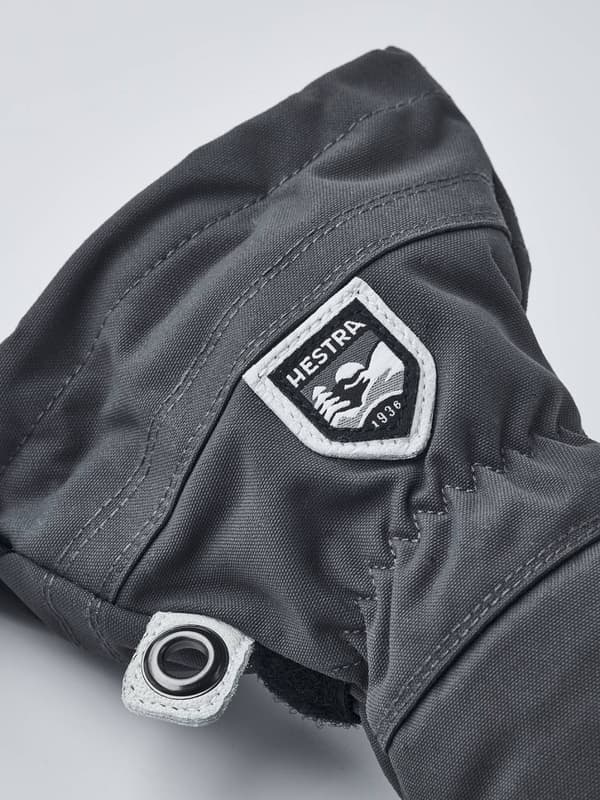 HESTRA ARMY LEATHER HELI SKI JR MITT Grey/Offwhite