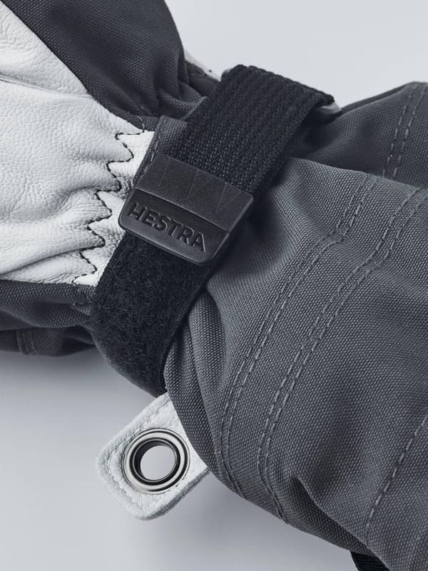 HESTRA ARMY LEATHER HELI SKI JR MITT Grey/Offwhite
