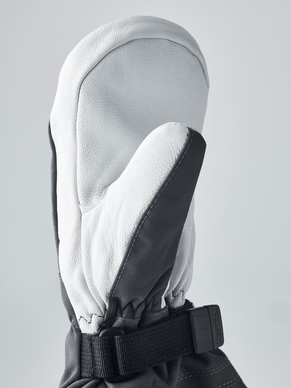 HESTRA ARMY LEATHER HELI SKI JR MITT Grey/Offwhite