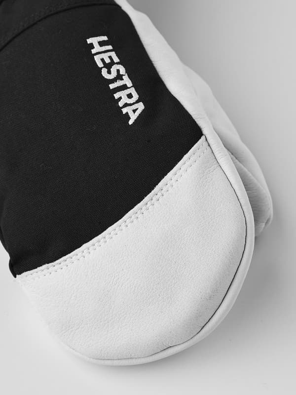 HESTRA ARMY LEATHER HELI SKI JR MITT Black/Offwhite