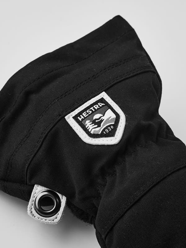 HESTRA ARMY LEATHER HELI SKI JR MITT Black/Offwhite