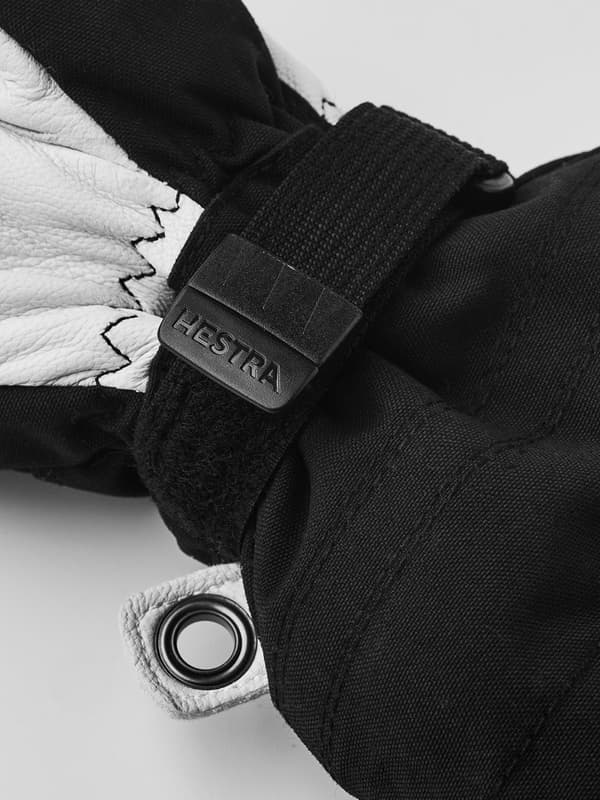 HESTRA ARMY LEATHER HELI SKI JR MITT Black/Offwhite