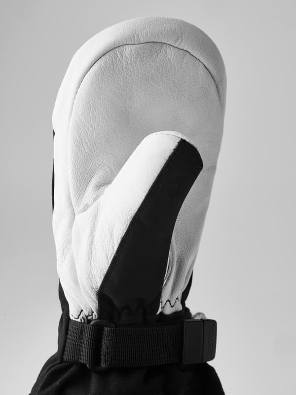 HESTRA ARMY LEATHER HELI SKI JR MITT Black/Offwhite