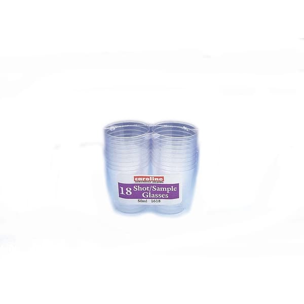 Caroline Plastic Shot/Sample Glasses (Pack of 18) Clear 18 x 50ml