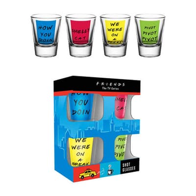 Friends Official Character Phrase Design Shot Glasses (Pack of 4)