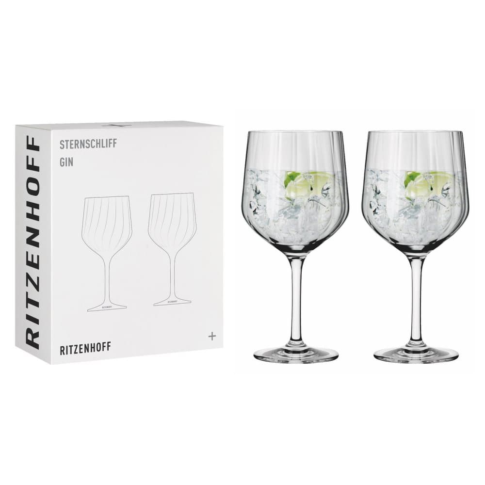 Sternschliff Gin & Tonicglas på fot 2-p