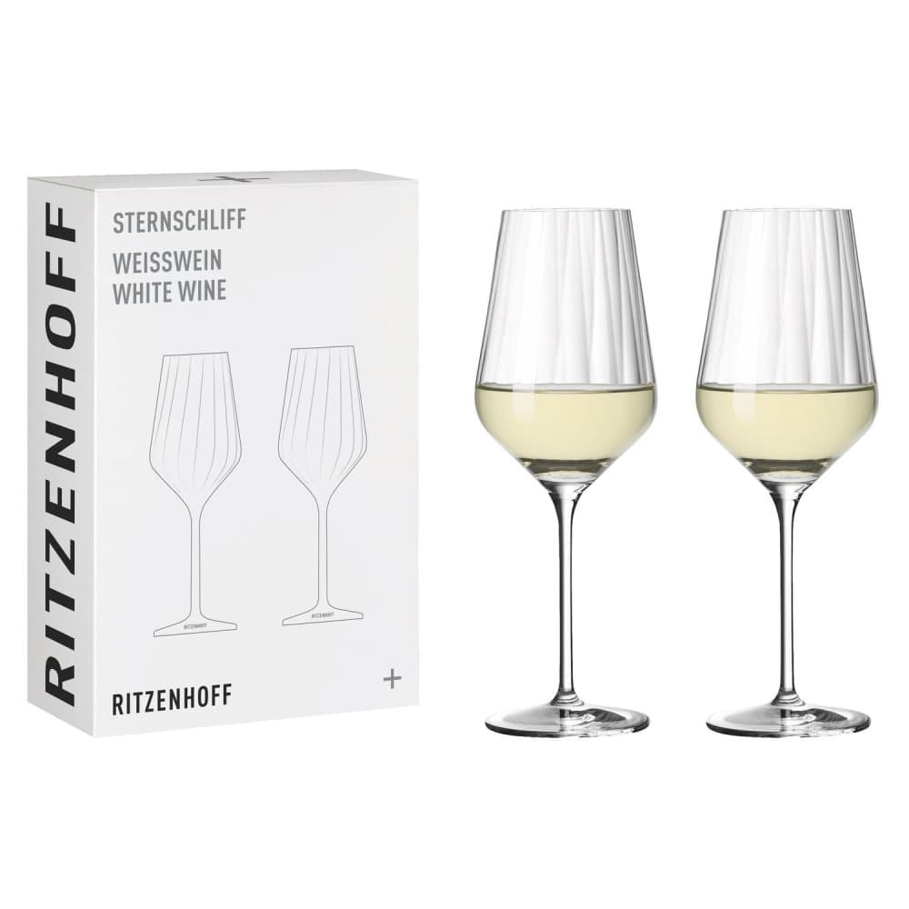 Sternschliff Vitvinsglas 2-p