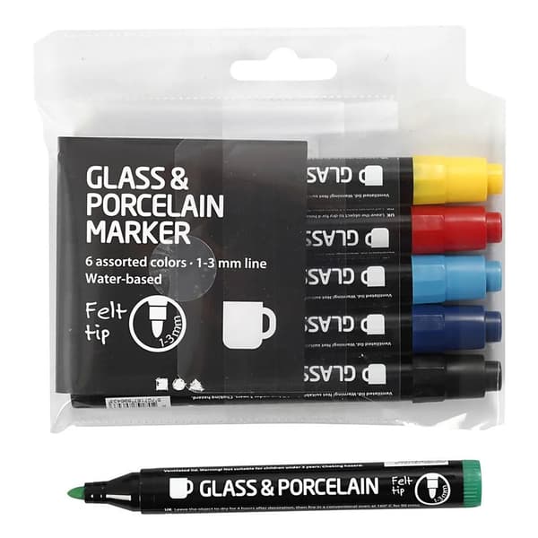 Glas- og Porcelænstuscher Standardfarver