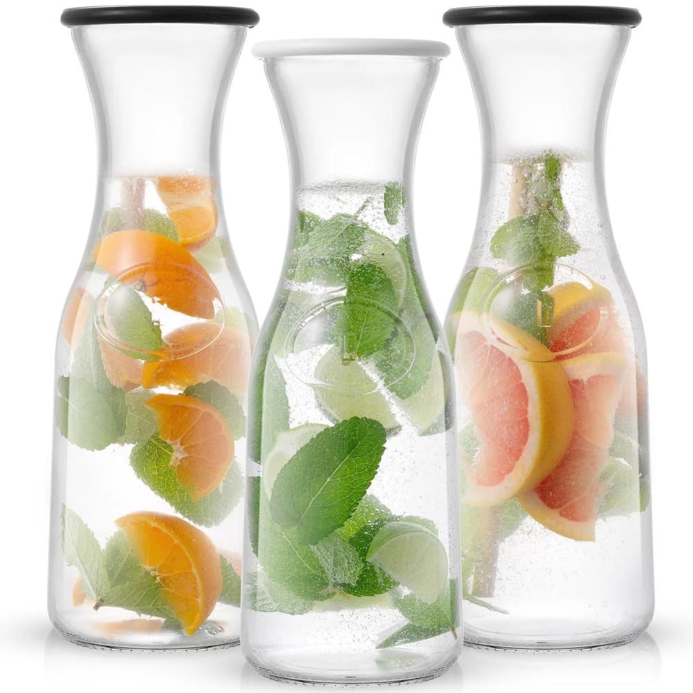 Hali glaskaraff med lock, set om 3