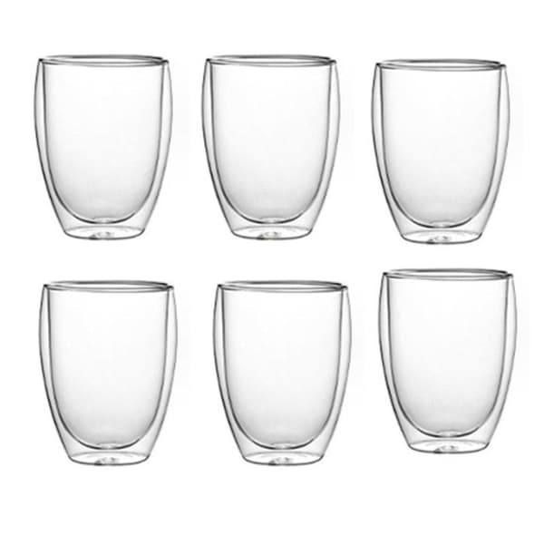 TD® förpackning med 6 espressosprit kaffeglas 350 ml Kapacitet Dubbelvägg termiskt klart glas Servera te kaffekopp c