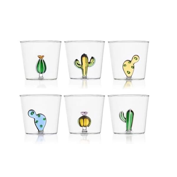 Set med 6 Desert Plants vattenglas - Design Alessandra Baldereschi