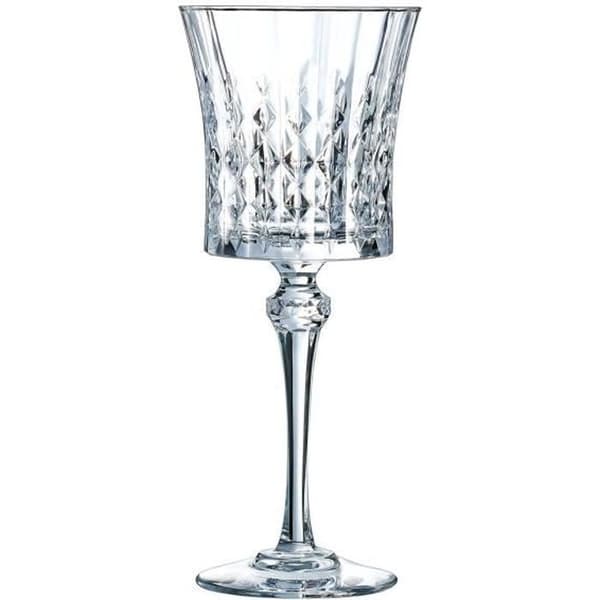 6 röda och vita vinglas 27cl Lady Diamond - Cristal d'Arques - Ultratransparent glas med vintagedesign 227 Transparent