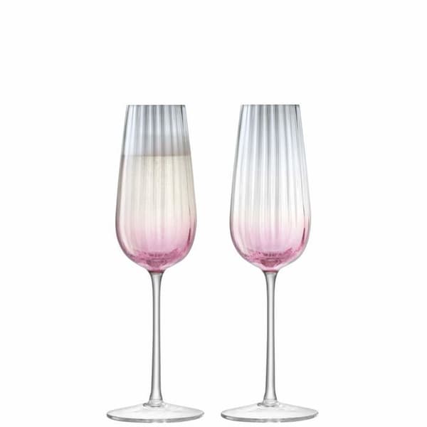 Lsa - G1332-09-152 - DU06 Set med 2 Dusk Champagne-flöjter, 250 ml, rosa/grå
