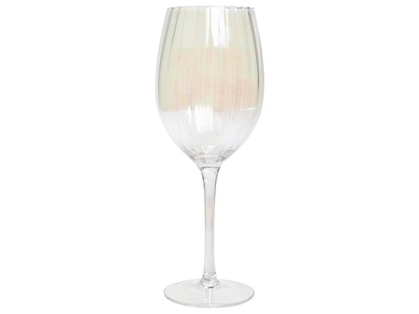 Vinglas klar 4 stk sæt iriserende glas 53 cl til rødvin mundblæst riflet retro moderne stil