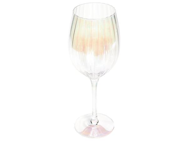 Vinglas klar 4 stk sæt iriserende glas 53 cl til rødvin mundblæst riflet retro moderne stil