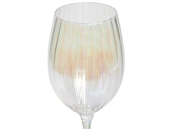 Vinglas klar 4 stk sæt iriserende glas 53 cl til rødvin mundblæst riflet retro moderne stil