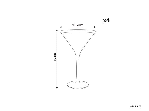 Sæt med 4 Martiniglas Transparent iriserende finish Håndblæst cocktailglas 22 cl 8 oz 4 stk. sæt