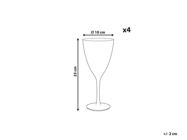 Vinglas klart glas 4 stk sæt guld rød 38 cl mundblæst retro moderne stil stue køkkenbord