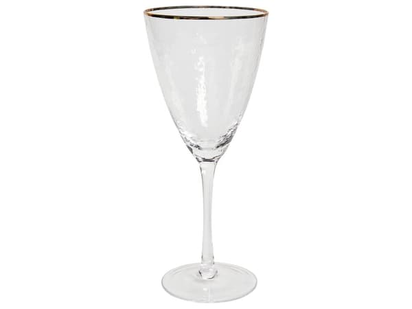 Vinglas klart glas 4 stk sæt guld rød 38 cl mundblæst retro moderne stil stue køkkenbord