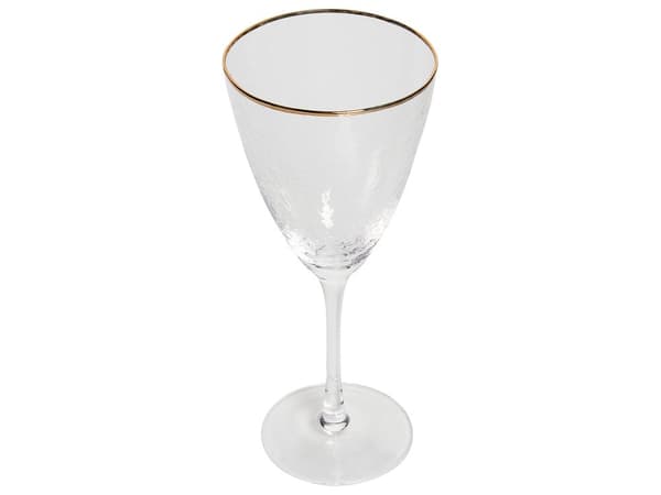 Vinglas klart glas 4 stk sæt guld rød 38 cl mundblæst retro moderne stil stue køkkenbord