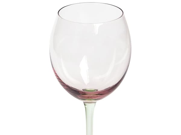 Viinilasi vaaleanpunainen vihreä lasi 4 kpl setti 36 cl läpinäkyvä retro moderni
