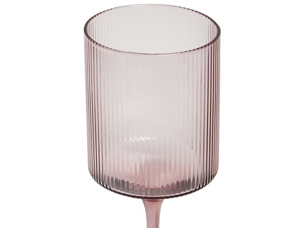 Viinilasi pastellipinkki lasi 4 kpl setti uurrettu läpinäkyvä 38 cl käsinpuhallettu retro moderni
