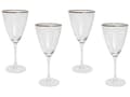 Pikkukuva 1 / 9: Viinilasi kirkas lasi 4 kpl setti kultareunainen 38 cl käsinpuhallettu retro moderni