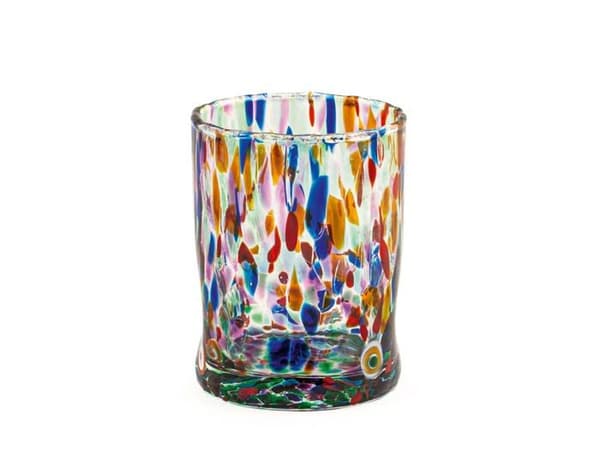 H-h - 3894700 - set 6 bicchieri veneziano i glas dekorerad flerfärgad cl 32