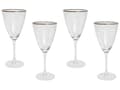 Miniatyrbild 1 av 9: Vinglas 4 st Transparent Handblåsta 38 cl Set Guldkantad