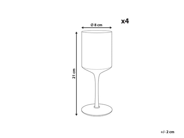 Vinglas 4 st Rosa Transparent Handblåsta 38 cl 4 st Set