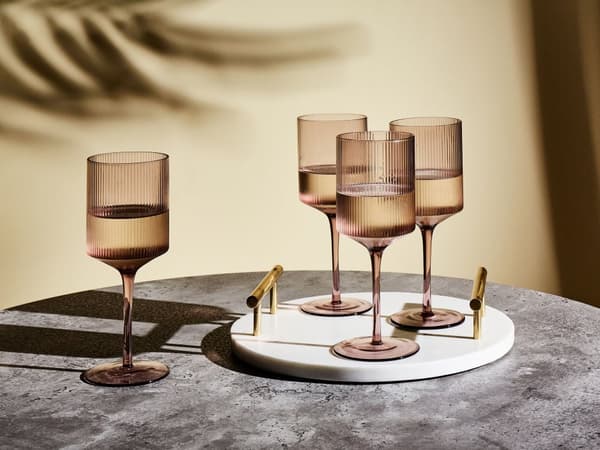 Vinglas 4 st Rosa Transparent Handblåsta 38 cl 4 st Set