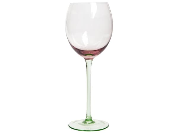 Rödvinsglas 4 st Rosa Grön Transparent Handblåsta 36 cl Set