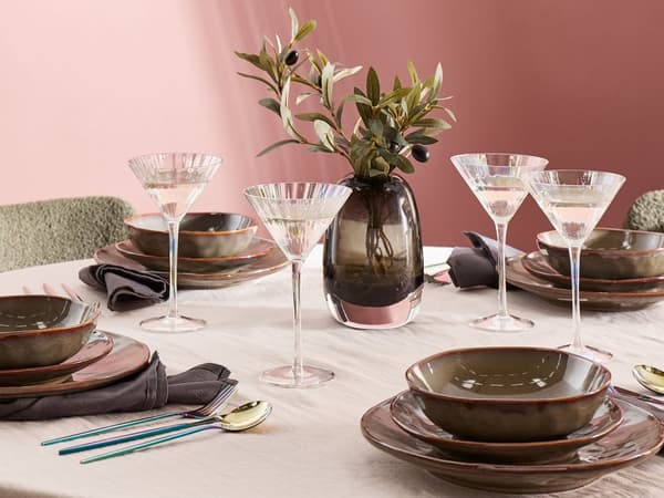 Martiniglas 4 st Transparent Iriserande Finish Handblåsta Cocktailglas 22 cl 4 st Set