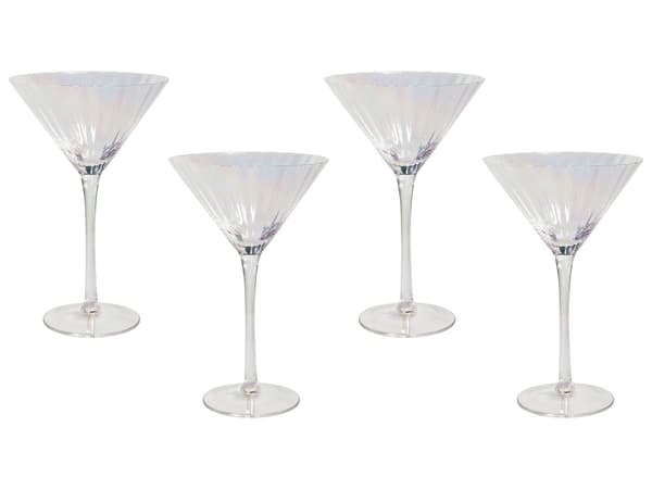 Martiniglas 4 st Transparent Iriserande Finish Handblåsta Cocktailglas 22 cl 4 st Set