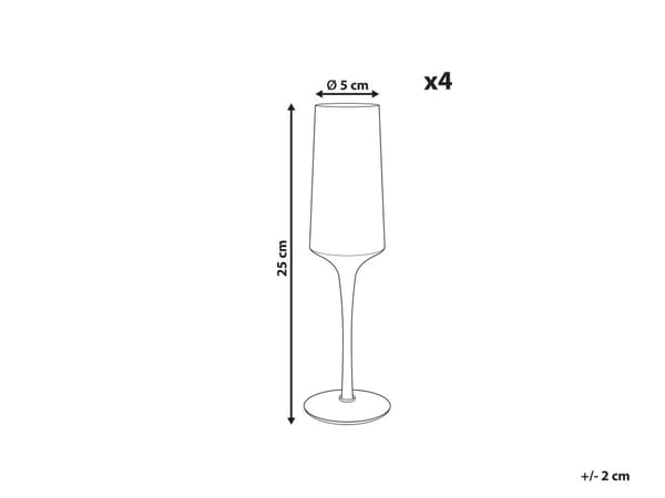 Champagneglas 4 st Rosa Transparent Handblåsta 22 cl 4 st Set