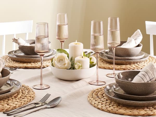 Champagneglas 4 st Rosa Transparent Handblåsta 22 cl 4 st Set