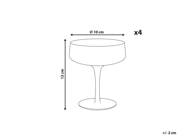 Cocktailglas 4 st Grå Transparent Handblåsta 17 cl Set Coupe Glas