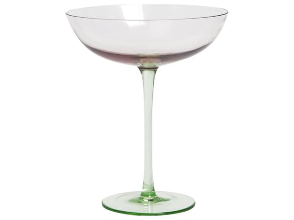 Martiniglas 4 st Rosa Grön Transparent Handblåsta 25 cl Set