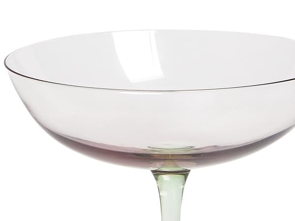 Martiniglas 4 st Rosa Grön Transparent Handblåsta 25 cl Set