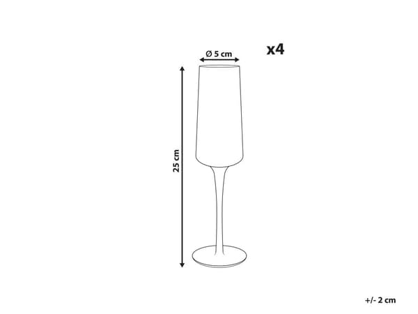 Champagneglas 4 st Grå Transparent Handblåsta 23 cl Set Coupe Glas