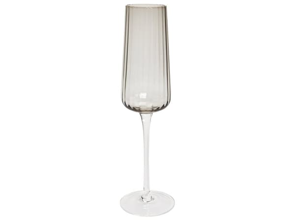 Champagneglas 4 st Grå Transparent Handblåsta 23 cl Set Coupe Glas