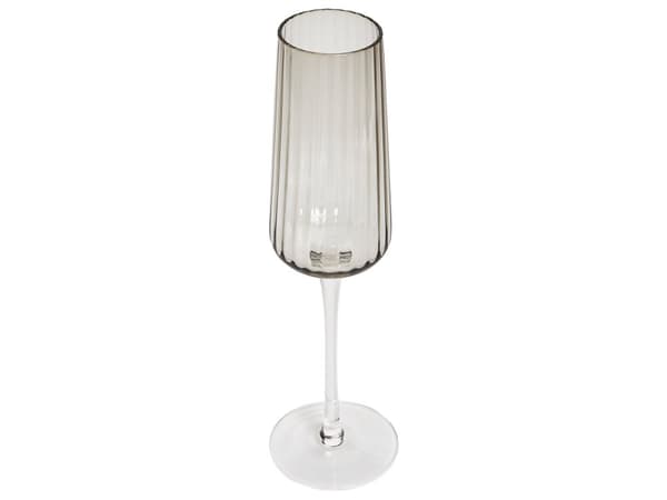 Champagneglas 4 st Grå Transparent Handblåsta 23 cl Set Coupe Glas