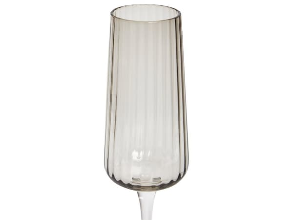 Champagneglas 4 st Grå Transparent Handblåsta 23 cl Set Coupe Glas
