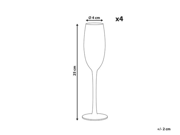 Sett med 4 Champagneglass Rosa Grønn Transparent Håndblåst, 20 cl