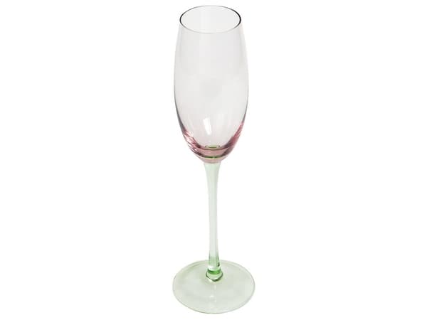 Sett med 4 Champagneglass Rosa Grønn Transparent Håndblåst, 20 cl