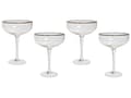 Miniatyrbilde 1 av 8: Sett med 4 Champagneglass Transparente Håndblåste 45 cl 4-delers Sett med Gullkantet
