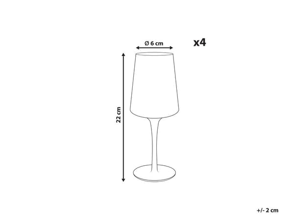 Sett med 4 Vinglass Grå Finish Håndblåst Glass 36 cl
