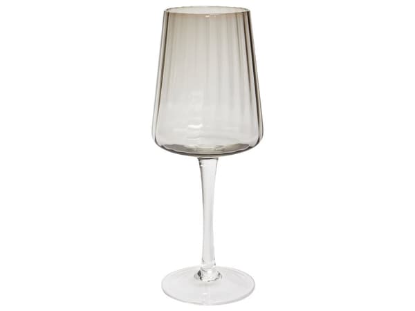 Sett med 4 Vinglass Grå Finish Håndblåst Glass 36 cl